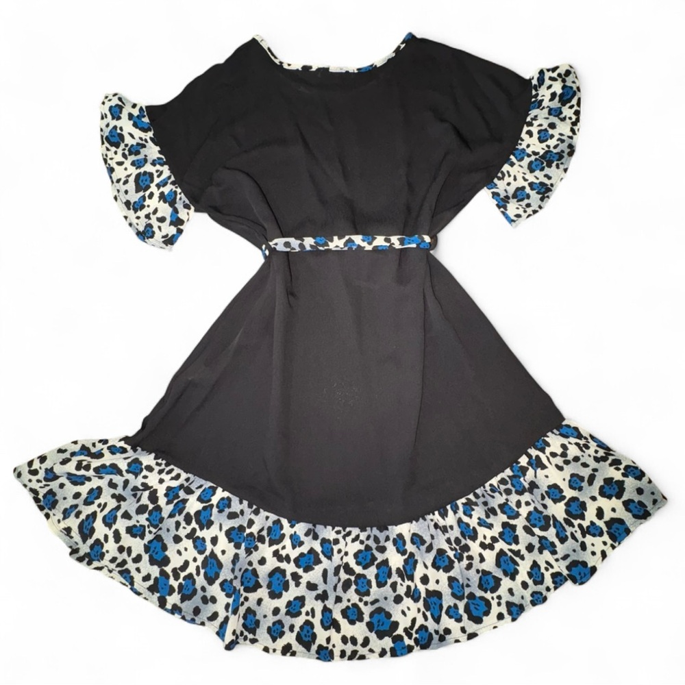 Stunning Lizabell Black Dress with Leopard Print Trim! - Picture 2 of 6